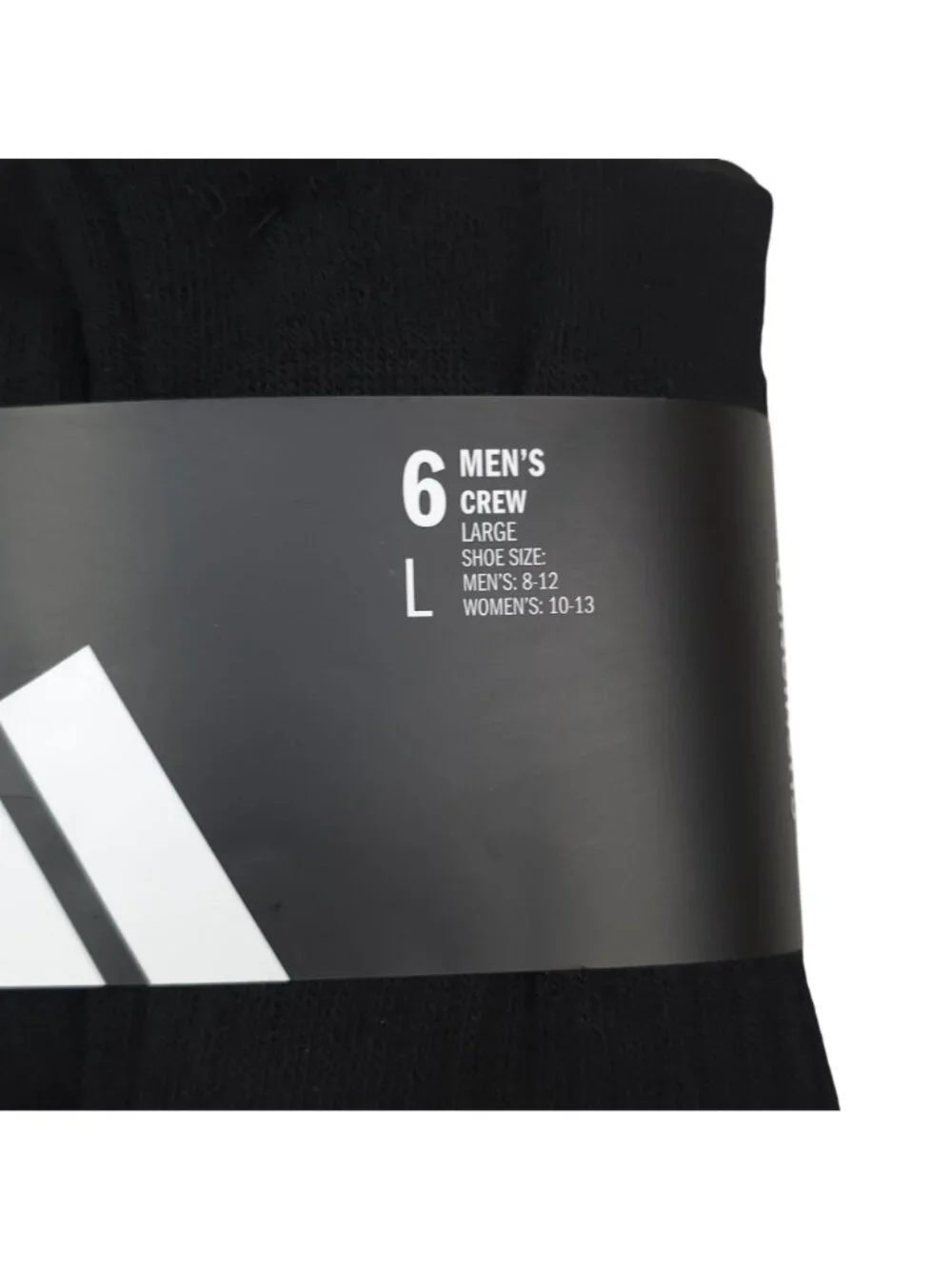 Adidas Mens 6-Pack Large Crew Socks ClimaCool Cushioned Arch Compression Black